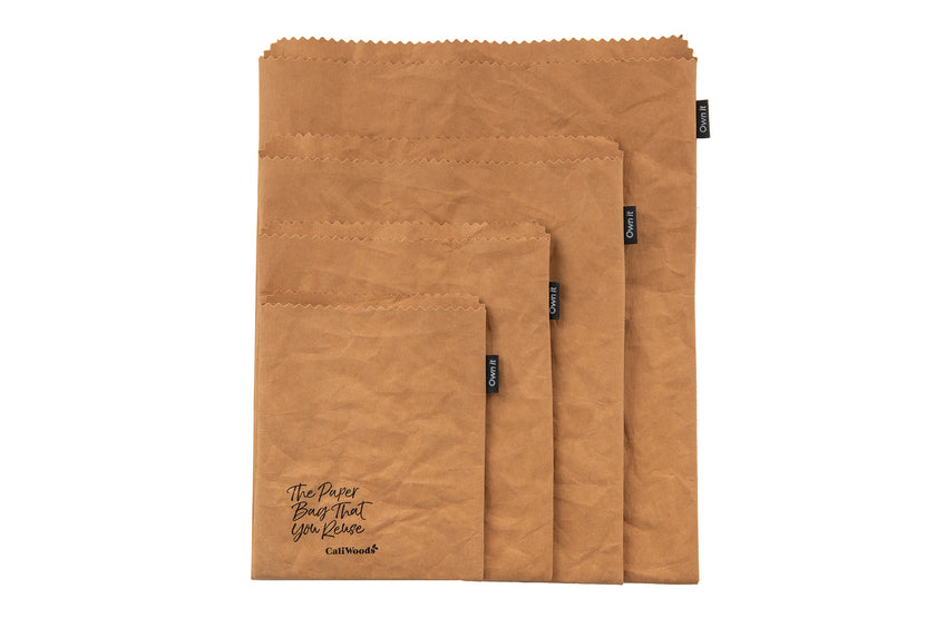 Caliwoods Reusable Paper Bags - Flat