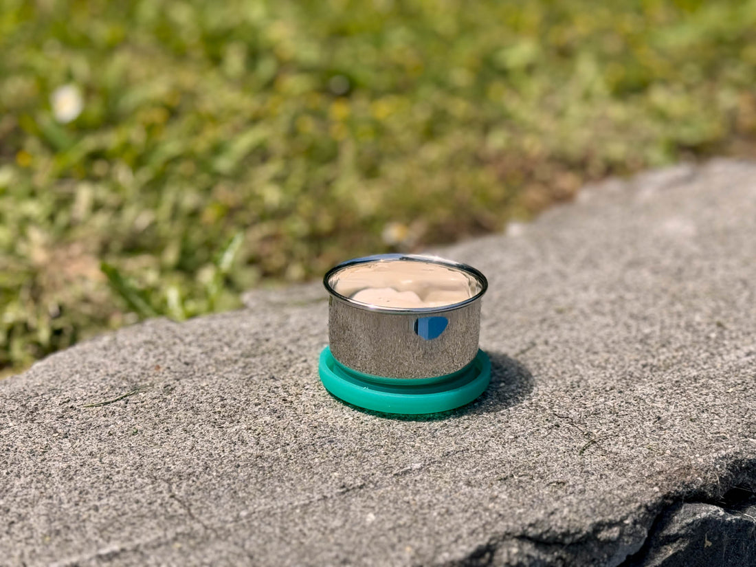 Meals in Steel Round Snack Box with Silicone Lid